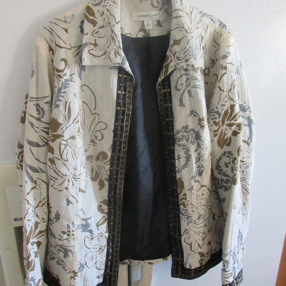 Coldwater Creek Linen Blend  lined Blazer Jacket M